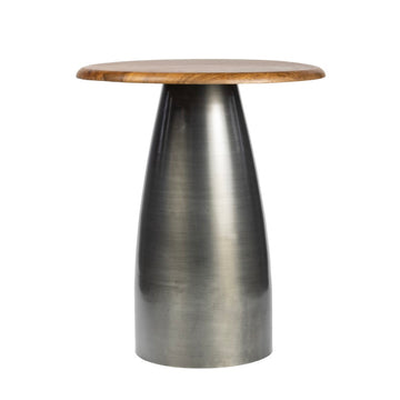 Skye 18" Modern Rustic Wood/Metal Accent Table
